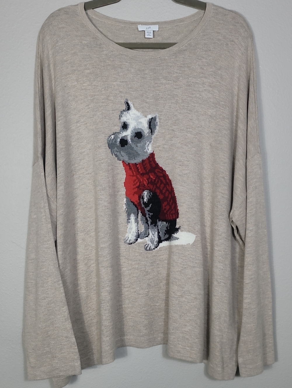 J Jill Westie Dog Sweater Size 3X Holiday